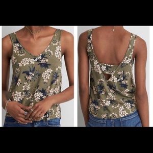 American Eagle Olive green bar back tank XS